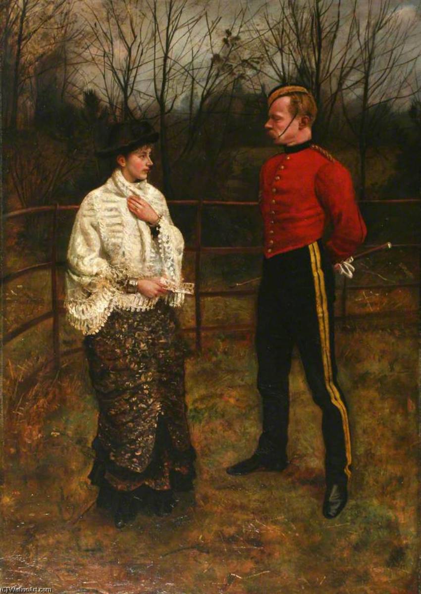 Wikioo.org – L'Encyclopédie des Beaux Arts - Peinture, Oeuvre de William Edward Millner - une femme avec  une  Soldat