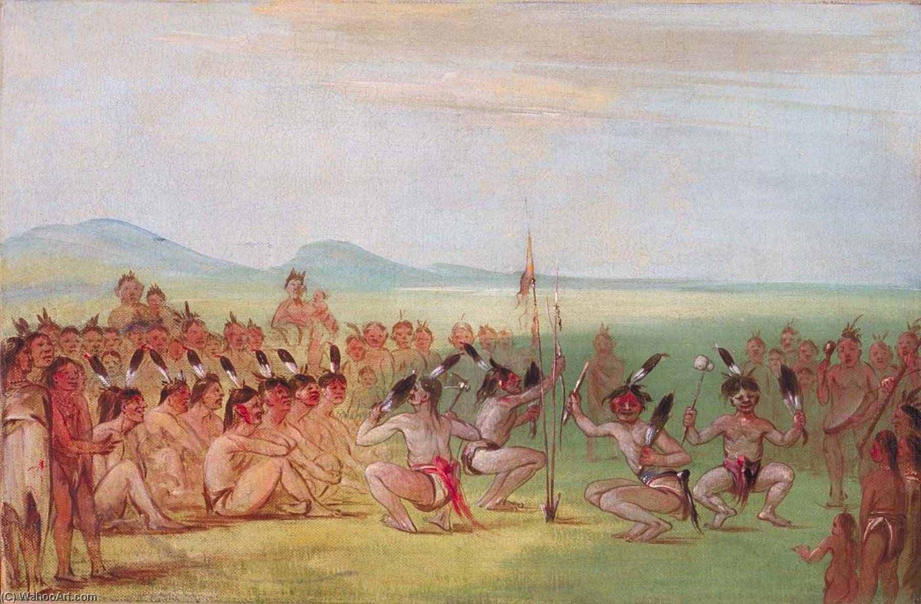 Wikioo.org - The Encyclopedia of Fine Arts - Painting, Artwork by George Catlin - Eagle Dance, Choctaw
