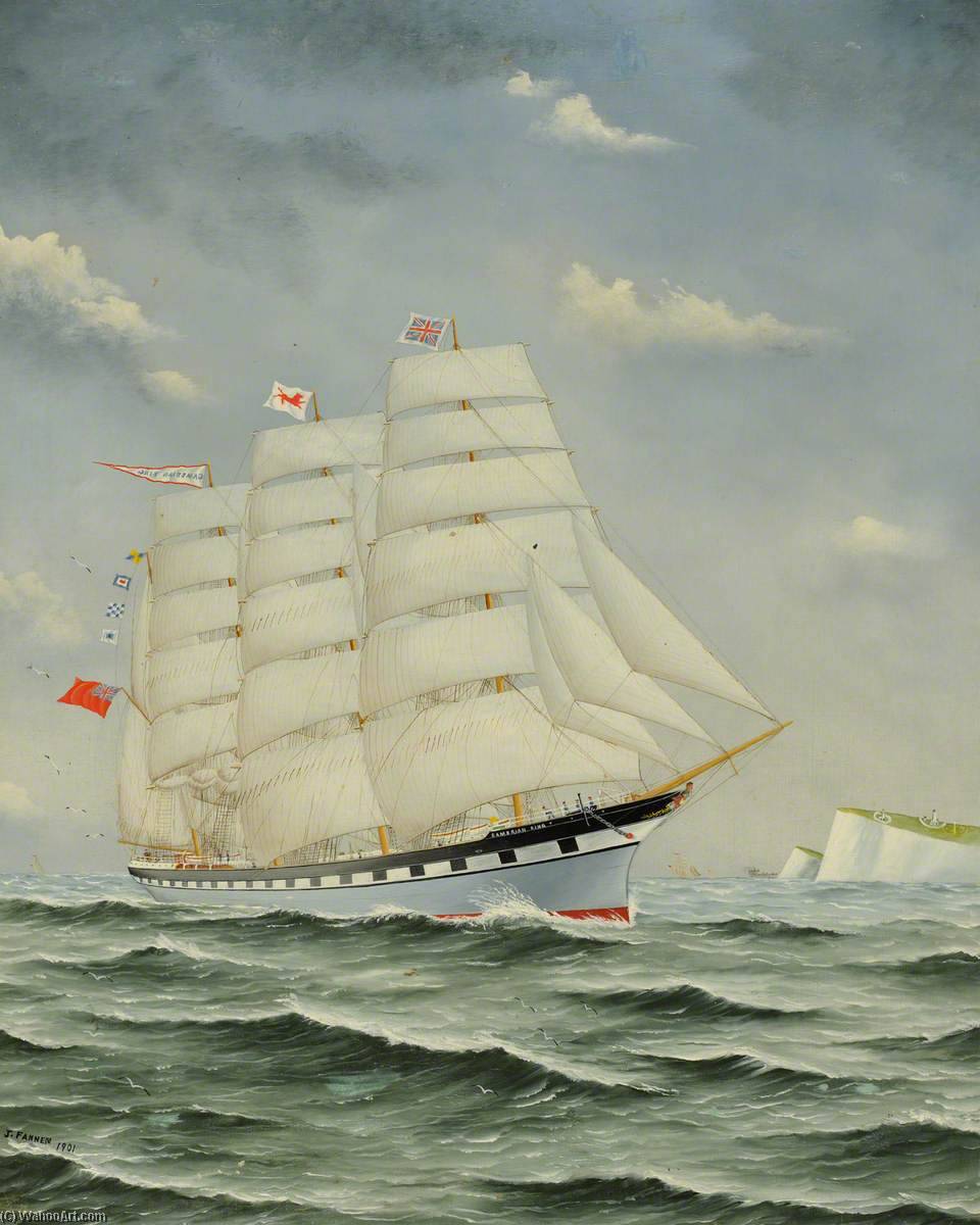 Wikioo.org - The Encyclopedia of Fine Arts - Painting, Artwork by John Fairbairn Fannen - The Barque 'Cambrian King'