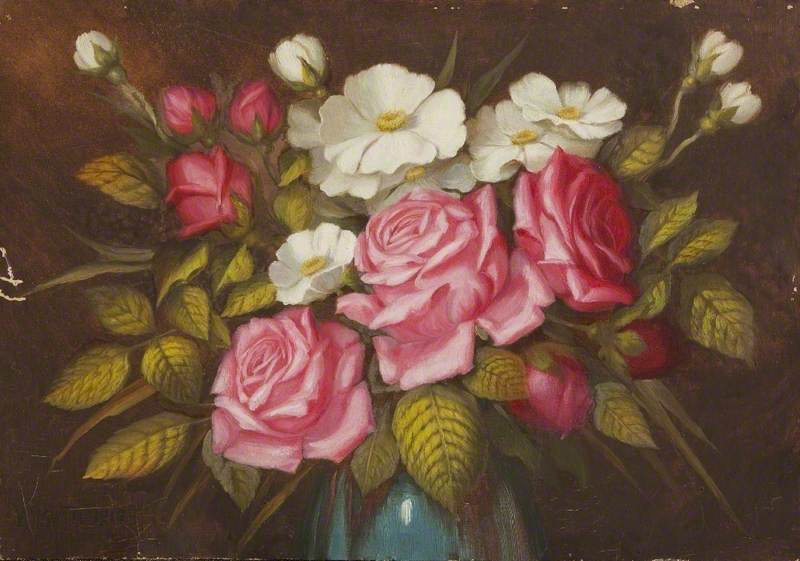 Wikioo.org - The Encyclopedia of Fine Arts - Painting, Artwork by William Richard Bunting - Still Life, Roses