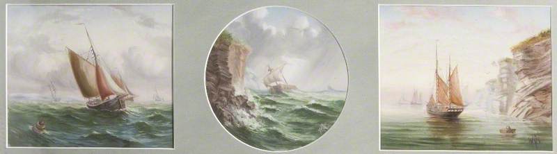 Wikioo.org - The Encyclopedia of Fine Arts - Painting, Artwork by William Richard Bunting - Ships at Sea
