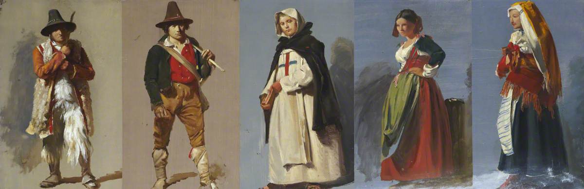 WikiOO.org - Enciclopedia of Fine Arts - Pictura, lucrări de artă Thomas Stuart Smith - Five Studies of Italian Figures