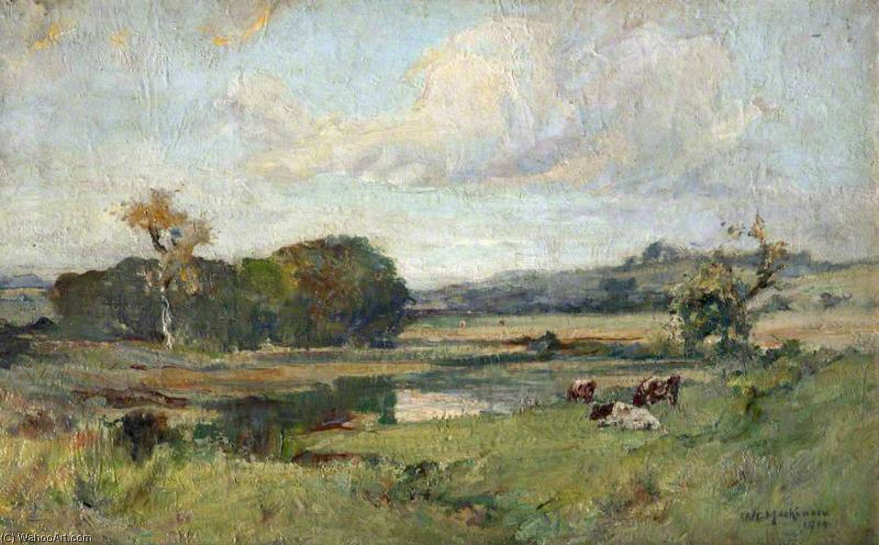 Wikioo.org - The Encyclopedia of Fine Arts - Painting, Artwork by William Gibbes Mackenzie - Backwater, River Lagan near Edenderry, Belfast