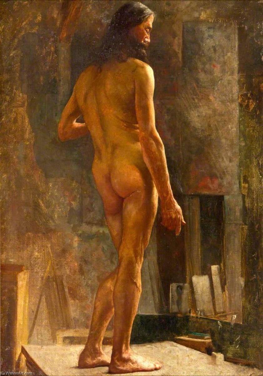 Wikoo.org - موسوعة الفنون الجميلة - اللوحة، العمل الفني William Gibbes Mackenzie - Standing Male Nude