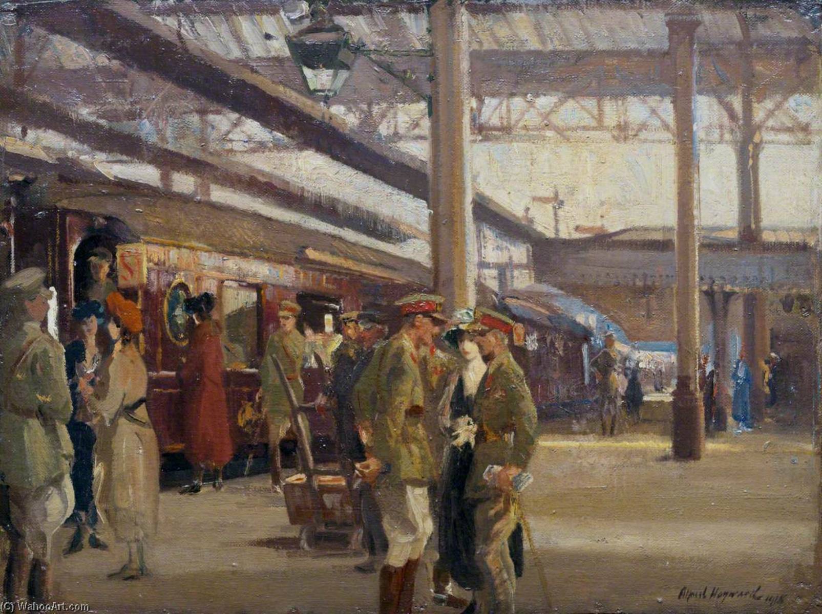 Wikioo.org - The Encyclopedia of Fine Arts - Painting, Artwork by Alfred Robert Hayward - First Study for 'The Staff Train at Charing Cross Station'