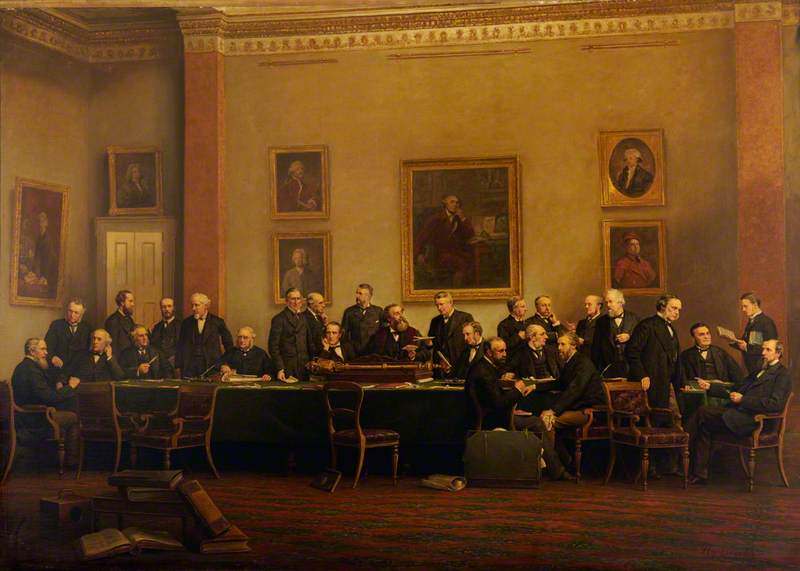 Wikioo.org - The Encyclopedia of Fine Arts - Painting, Artwork by Henry Jamyn Brooks - Council of the College, 1884–1885