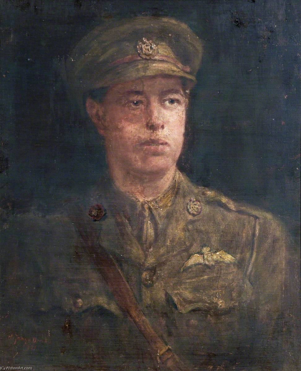 Wikioo.org - The Encyclopedia of Fine Arts - Painting, Artwork by Henry Jamyn Brooks - Portrait of a Young Royal Flying Corps Officer