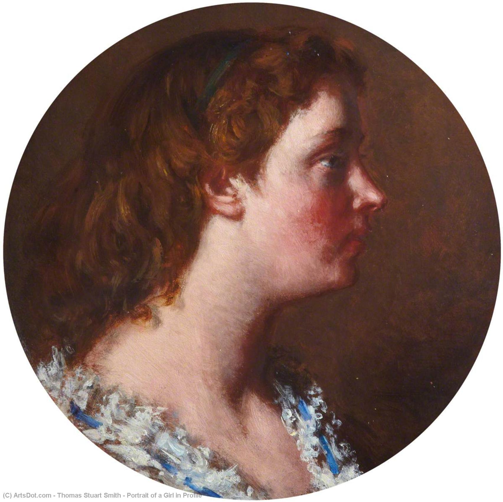 Wikioo.org - The Encyclopedia of Fine Arts - Painting, Artwork by Thomas Stuart Smith - Portrait of a Girl in Profile