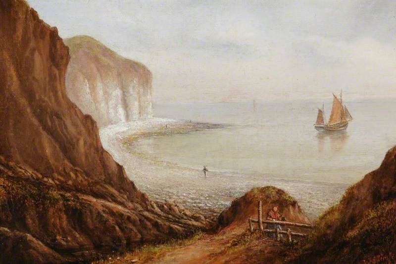 Wikioo.org - The Encyclopedia of Fine Arts - Painting, Artwork by John Taylor Allerston - Danes Dyke, Flamborough, East Riding of Yorkshire