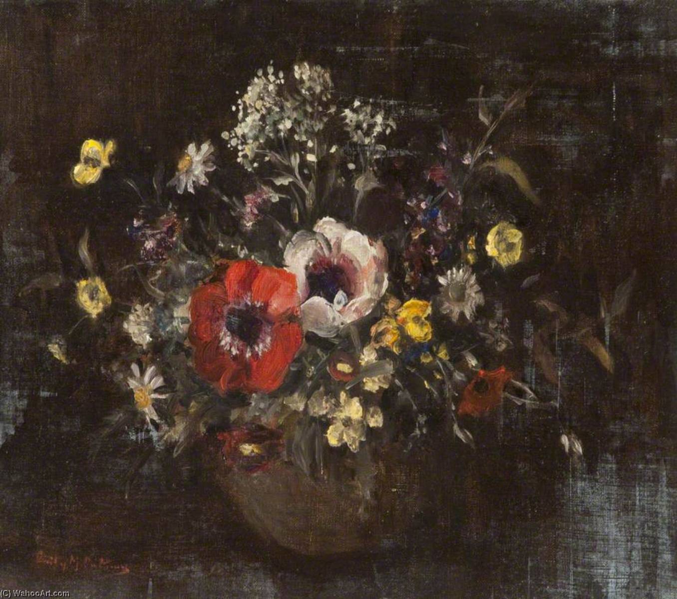 Wikioo.org - The Encyclopedia of Fine Arts - Painting, Artwork by Emily Murray Paterson - Anemones and Wild Flowers
