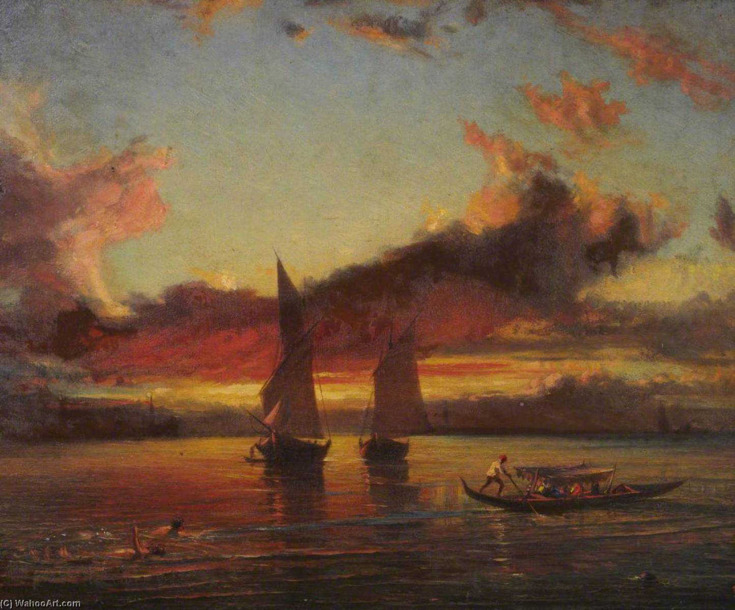WikiOO.org - Enciklopedija dailės - Tapyba, meno kuriniai Thomas Stuart Smith - Sunset on the Lagoon