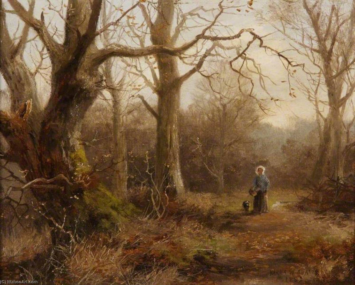 Wikioo.org - The Encyclopedia of Fine Arts - Painting, Artwork by Harry William Adams - Woodland Scene