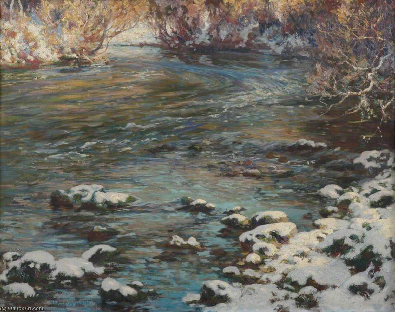 Wikioo.org - The Encyclopedia of Fine Arts - Painting, Artwork by Harry William Adams - The Swift Flowing Teme