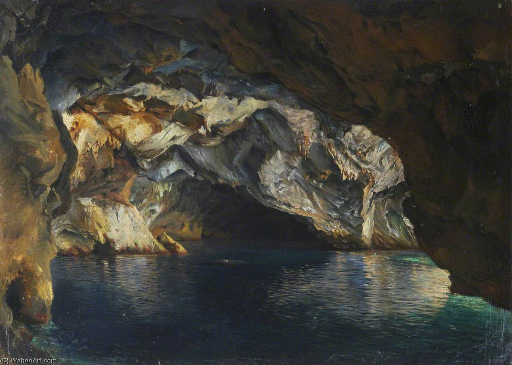 Wikioo.org - The Encyclopedia of Fine Arts - Painting, Artwork by Thomas Stuart Smith - A Seaside Grotto near Palermo