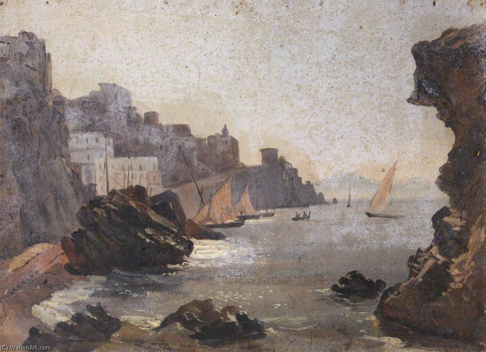 Wikioo.org - Die Enzyklopädie bildender Kunst - Malerei, Kunstwerk von Thomas Stuart Smith - boote auf der  Küste
