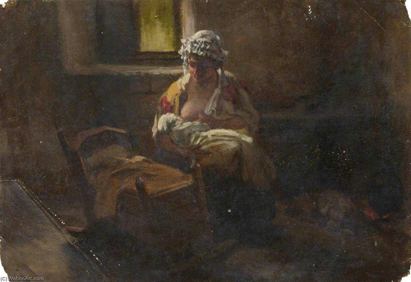 Wikioo.org - The Encyclopedia of Fine Arts - Painting, Artwork by Thomas Stuart Smith - Woman Nursing an Infant