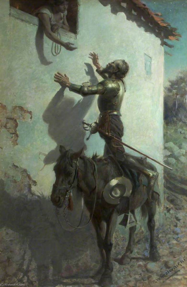 Wikioo.org - The Encyclopedia of Fine Arts - Painting, Artwork by Rowland Wheelwright - Don Quixote and Maritornes at the Inn (from the novel by Cervantes)