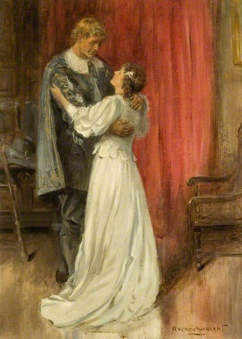 Wikioo.org - The Encyclopedia of Fine Arts - Painting, Artwork by Rowland Wheelwright - ‘In another instant she was weeping at my breast’ (illustration for 'Lorna Doone')