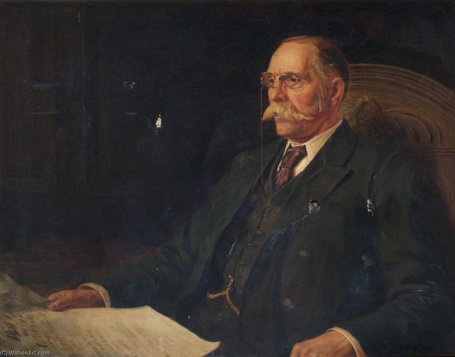 Wikioo.org - The Encyclopedia of Fine Arts - Painting, Artwork by Frank Stanley Ogilvie - Edward Crowne, Clerk to Tottenham Council