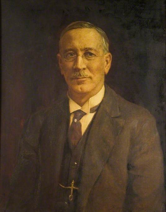 Wikioo.org - The Encyclopedia of Fine Arts - Painting, Artwork by Frank Stanley Ogilvie - Calvin William Stanton (1862–1926), Managing Director of Spirella Company Ltd (1911–1926)
