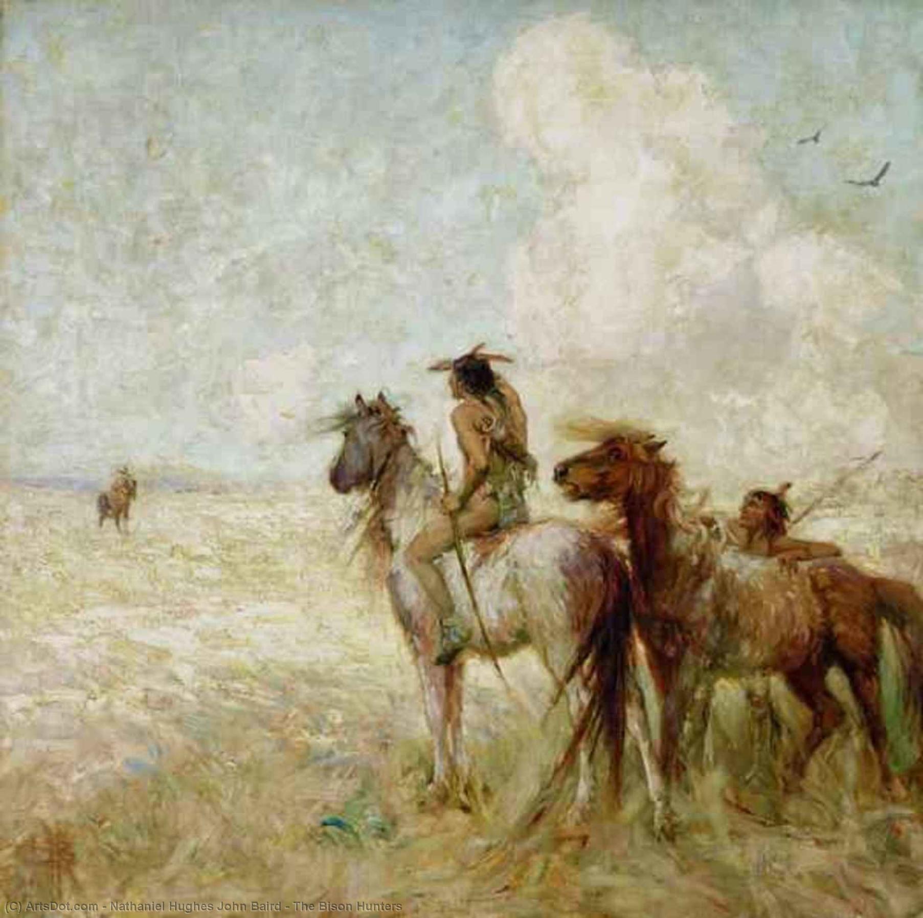 Wikioo.org - The Encyclopedia of Fine Arts - Painting, Artwork by Nathaniel Hughes John Baird - The Bison Hunters