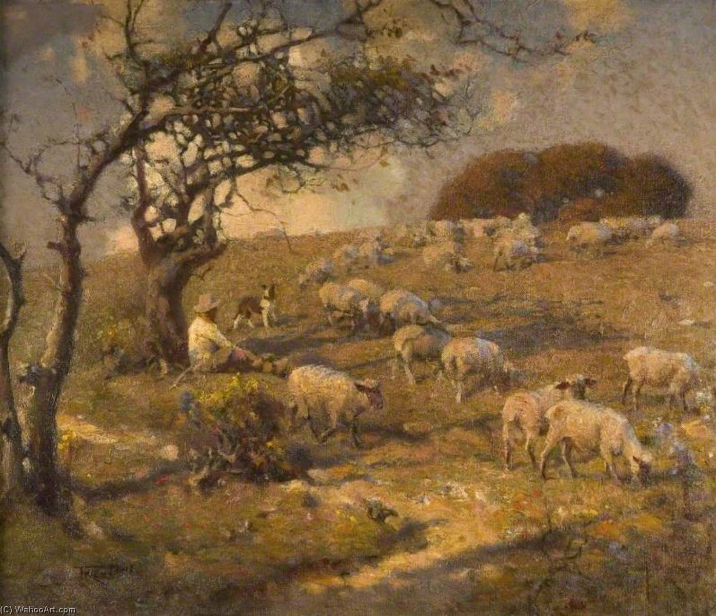 Wikioo.org - The Encyclopedia of Fine Arts - Painting, Artwork by Frederick Hall - Hampshire Downs