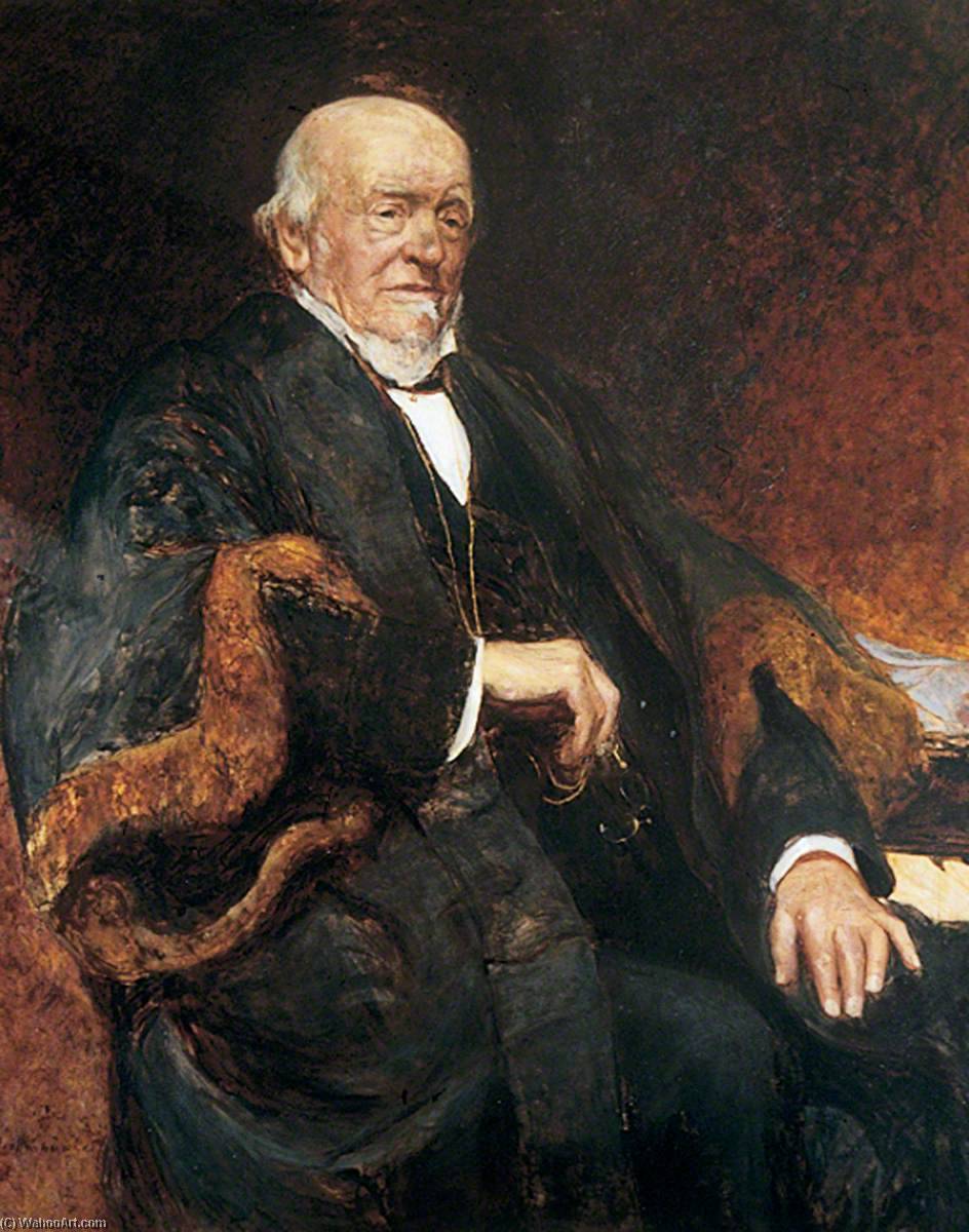 Wikioo.org - The Encyclopedia of Fine Arts - Painting, Artwork by Marmaduke C William Flower - Obadiah Nussey, Esq., JP, Chairman of the Textile Industries and Dyeing Committees (1875–1902)