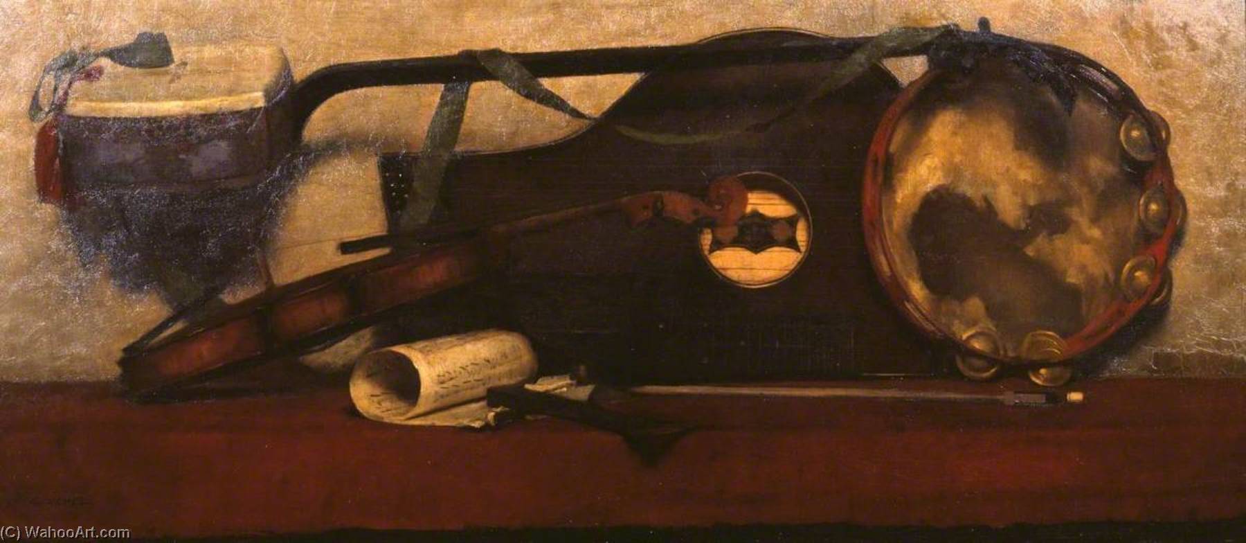 Wikioo.org - The Encyclopedia of Fine Arts - Painting, Artwork by Ernest Leopold Sichel - Musical Instruments