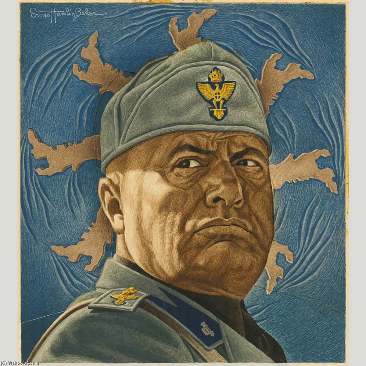 WikiOO.org - אנציקלופדיה לאמנויות יפות - ציור, יצירות אמנות Ernest Hamlin Baker - Benito Mussolini