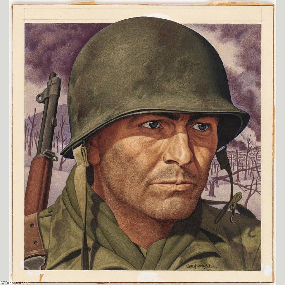 WikiOO.org - אנציקלופדיה לאמנויות יפות - ציור, יצירות אמנות Ernest Hamlin Baker - American Soldier