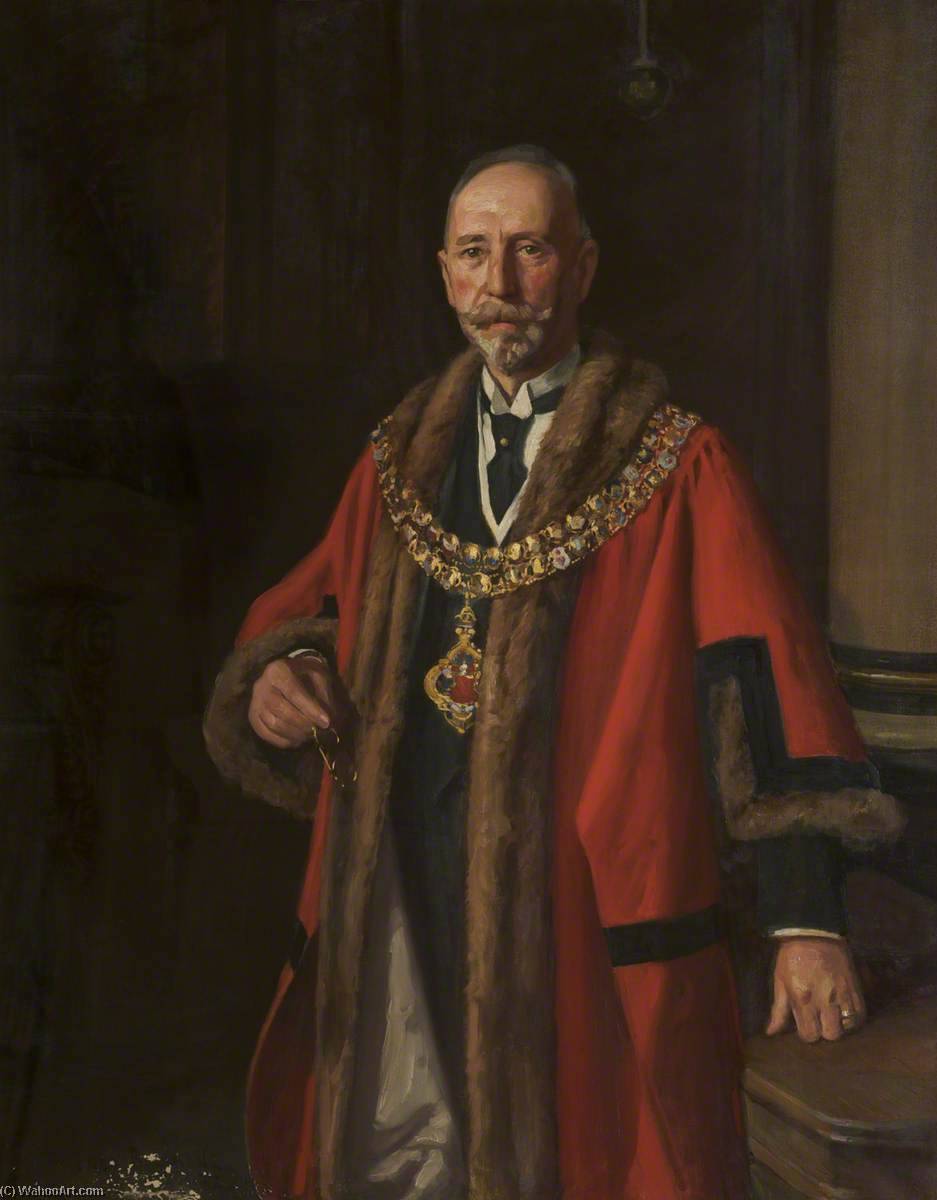 Wikioo.org - The Encyclopedia of Fine Arts - Painting, Artwork by Fred Balshaw - Alderman Robert Parkinson (1862–1936), Mayor of Bolton (1919–1921)