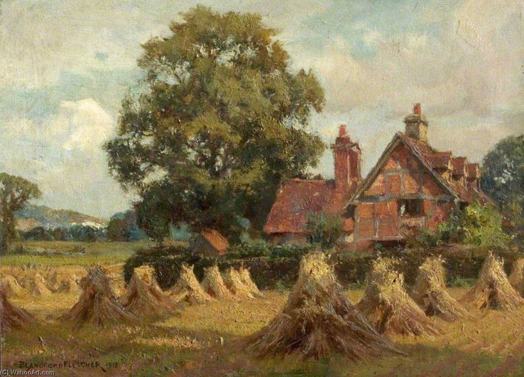 Wikioo.org - The Encyclopedia of Fine Arts - Painting, Artwork by William Teulon Blandford Fletcher - Bletchworth Quarry, Seen from Lower Lane Cottages, Dorking, Surrey