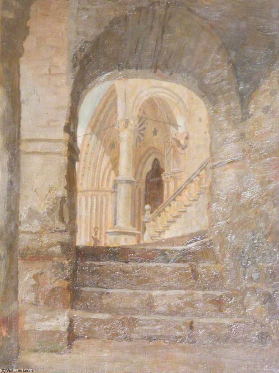 Wikioo.org - The Encyclopedia of Fine Arts - Painting, Artwork by Hugh De Twenebrokes Glazebrook - The Basilica of St Francis, Lower Entrance of the Church at Assisi