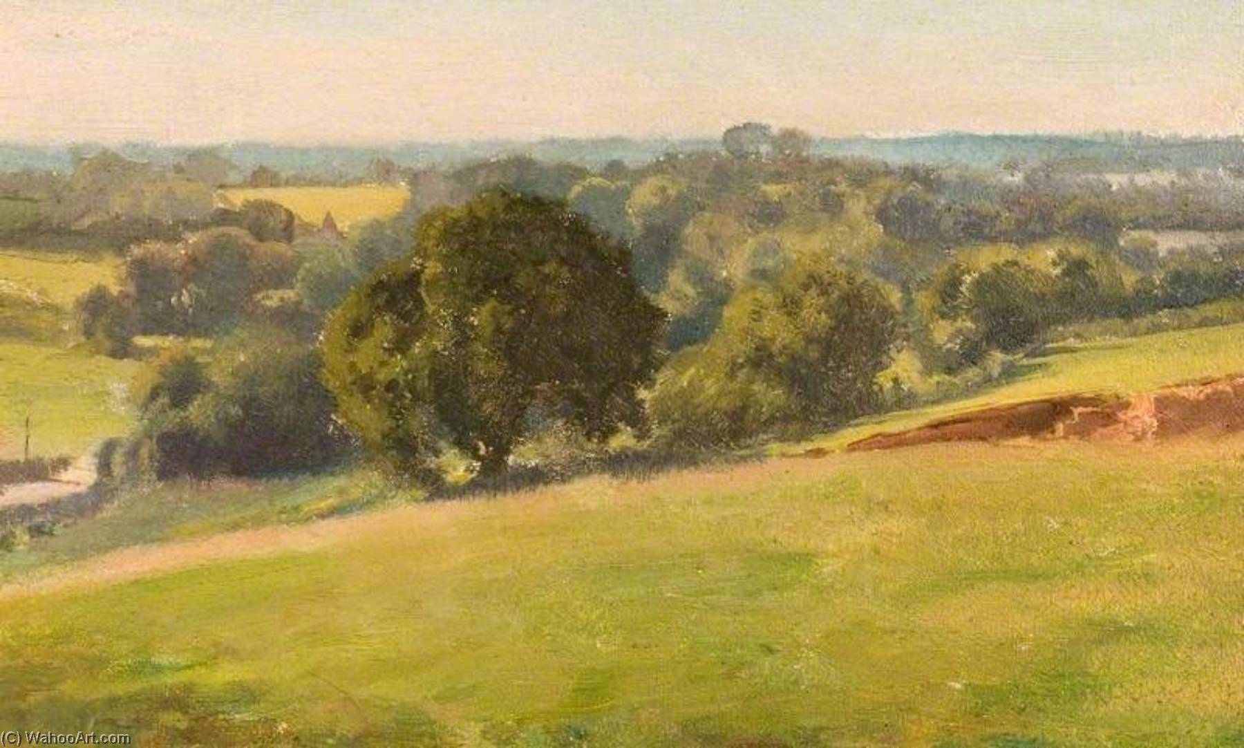 Wikioo.org - The Encyclopedia of Fine Arts - Painting, Artwork by Edward Archibald Brown - A Summer Afternoon, the Fields, Bengeo, Hertfordshire