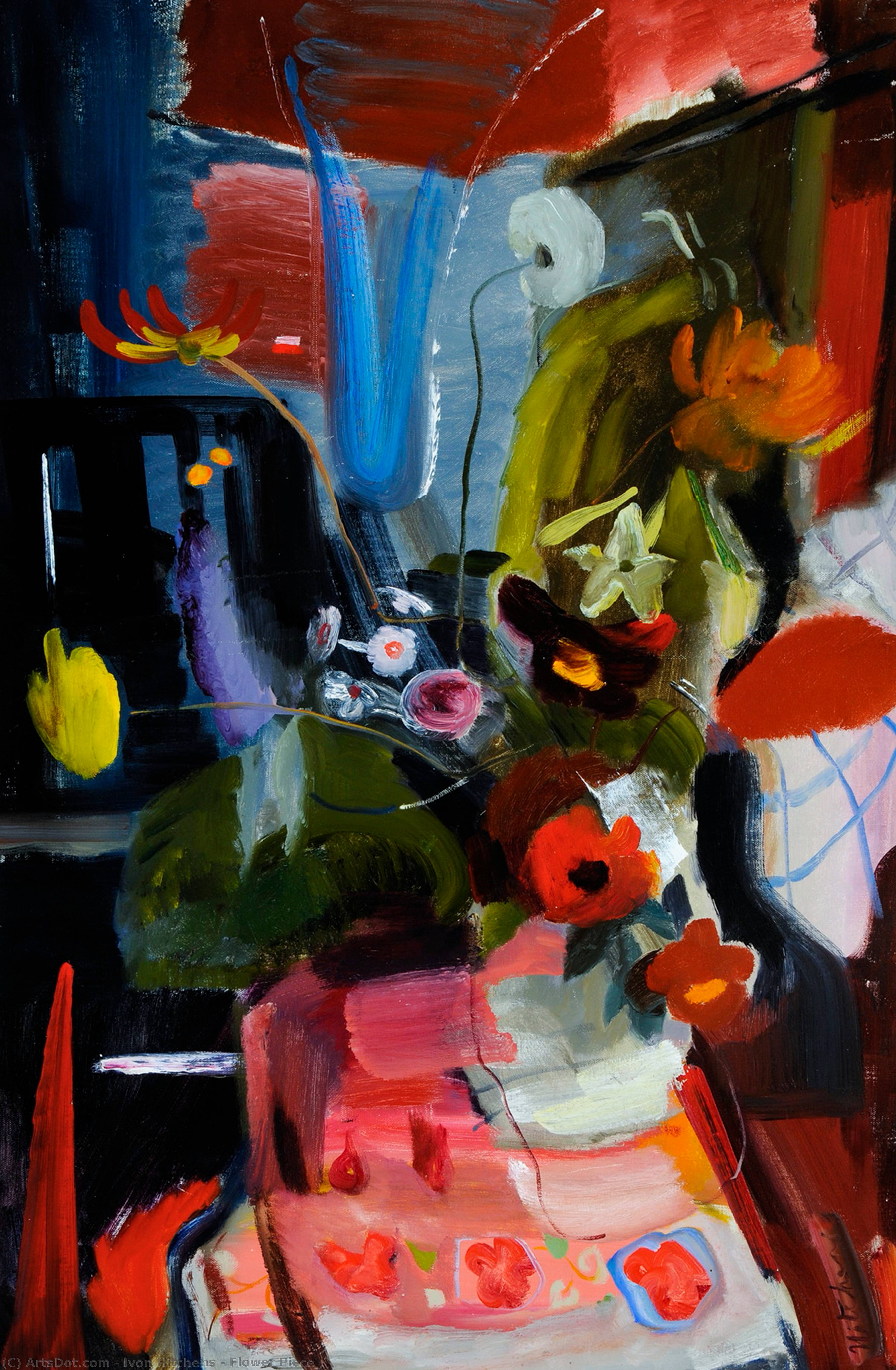 Wikioo.org - Bách khoa toàn thư về mỹ thuật - Vẽ tranh, Tác phẩm nghệ thuật Ivon Hitchens - Flower Piece