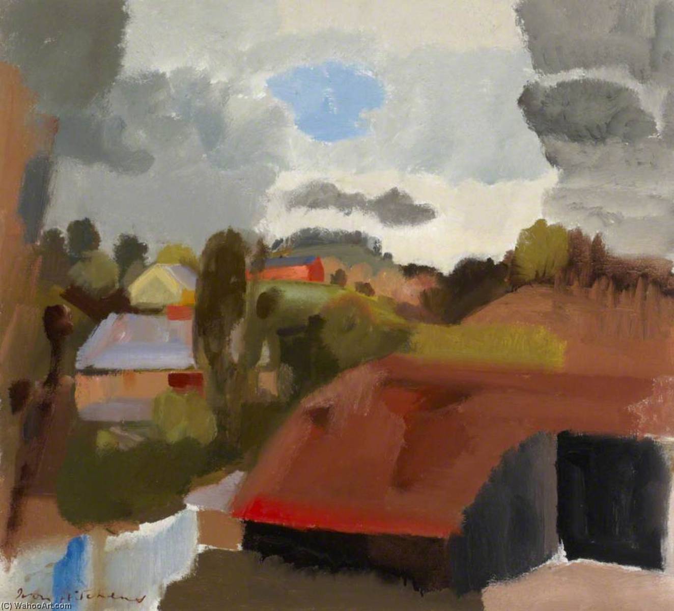 Wikioo.org - The Encyclopedia of Fine Arts - Painting, Artwork by Ivon Hitchens - A Shropshire Landscape