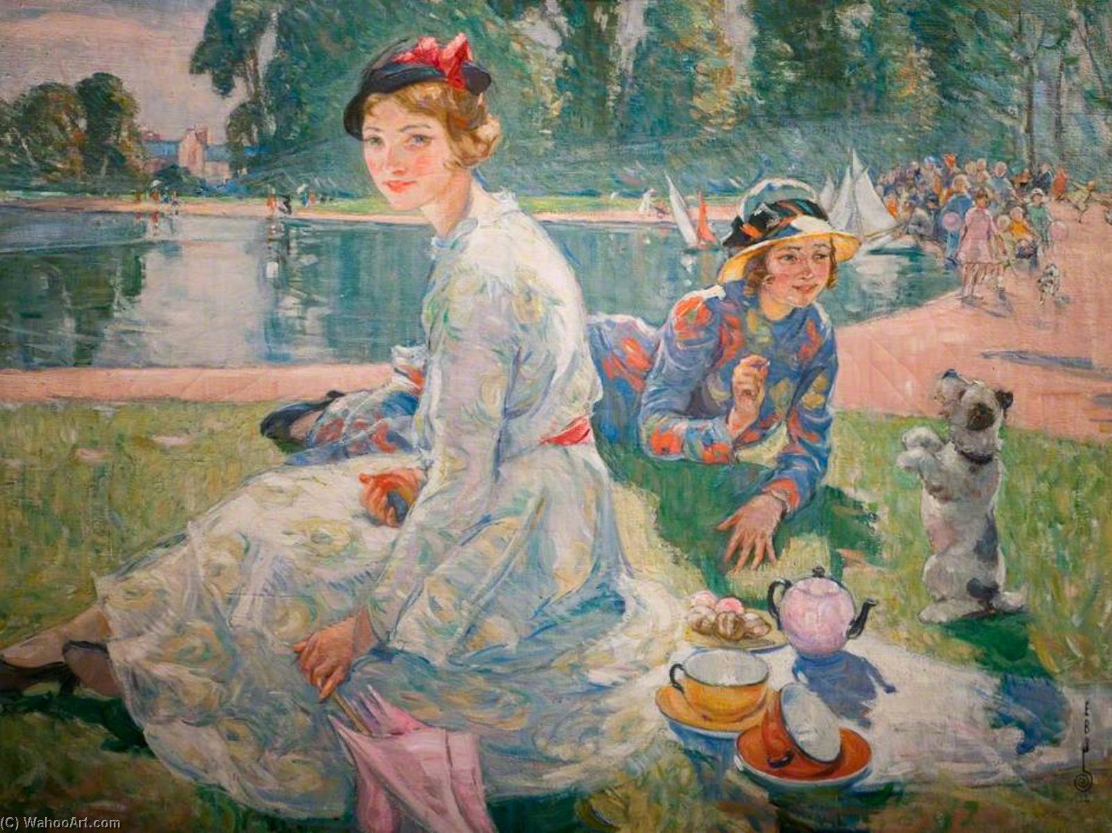 Wikioo.org - The Encyclopedia of Fine Arts - Painting, Artwork by Ernest Borough Johnson - The Round Pond