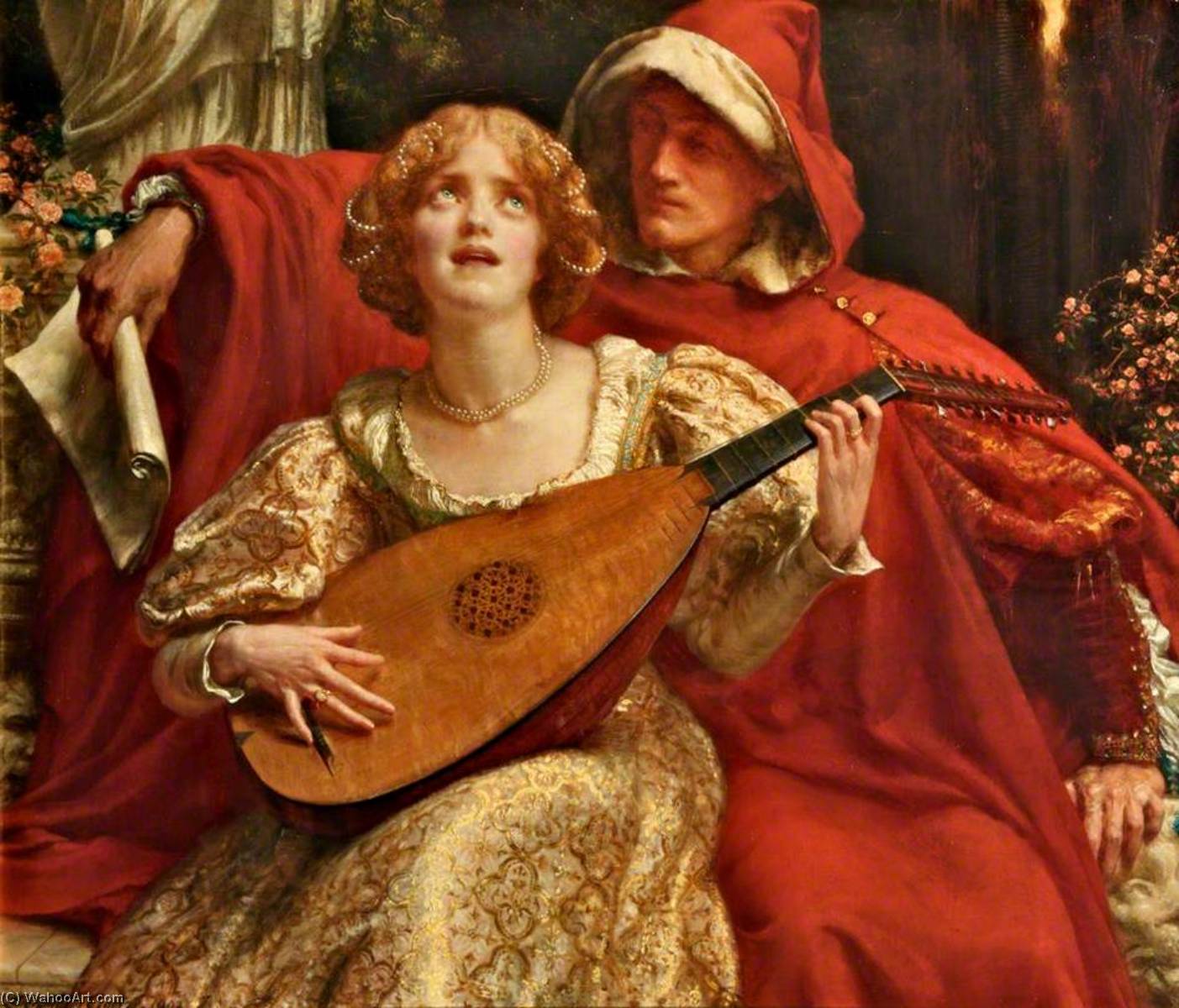 Wikioo.org - The Encyclopedia of Fine Arts - Painting, Artwork by Sigismund Christian Hubert Goetze - 'Thy Voice is like to Music heard ere Birth Some Spirit Lute touched on a Spirit Sea'
