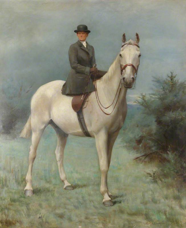 Wikioo.org - The Encyclopedia of Fine Arts - Painting, Artwork by Evelyn Blacklock - Alice Mary Darby (1852–1931), Mrs Francis Alexander Wolryche Whitmore, on Horseback