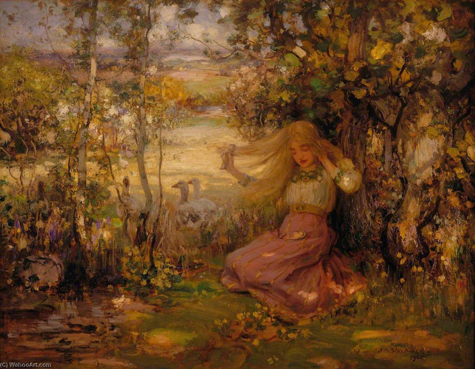 Wikioo.org - The Encyclopedia of Fine Arts - Painting, Artwork by Thomas Bromley Blacklock - A Spring Idyll