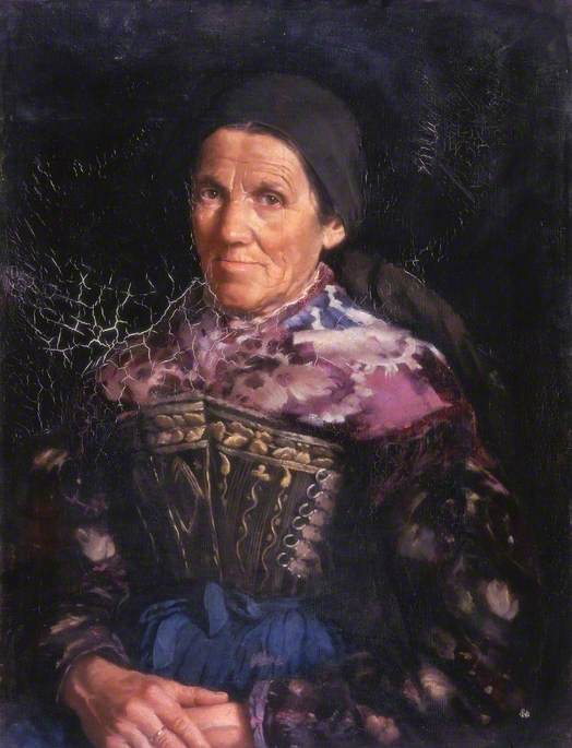 Wikioo.org - The Encyclopedia of Fine Arts - Painting, Artwork by Henry Straker - Portrait of an Old Woman