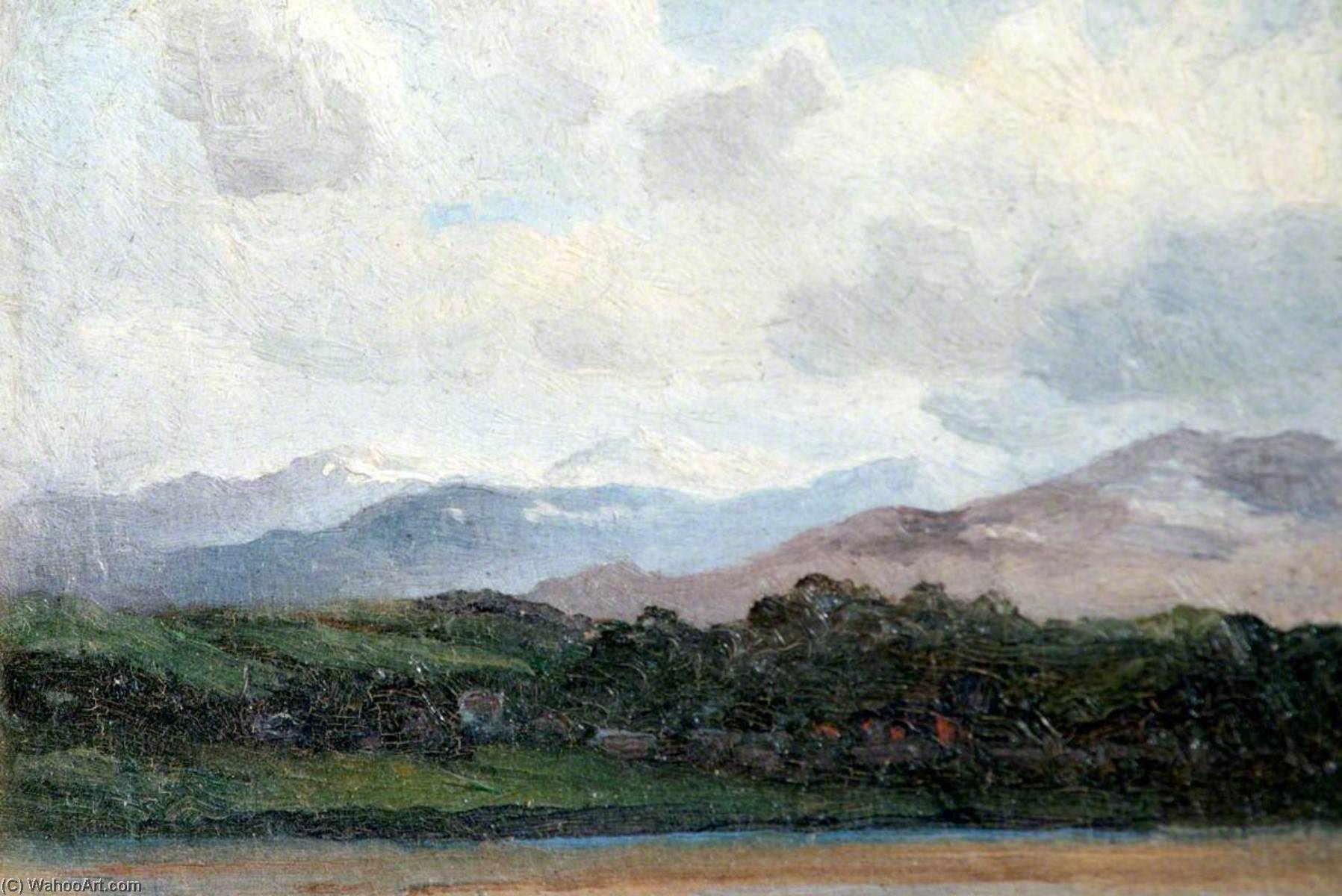 Wikioo.org - The Encyclopedia of Fine Arts - Painting, Artwork by Francis E Chardon - Mountains, Conwy