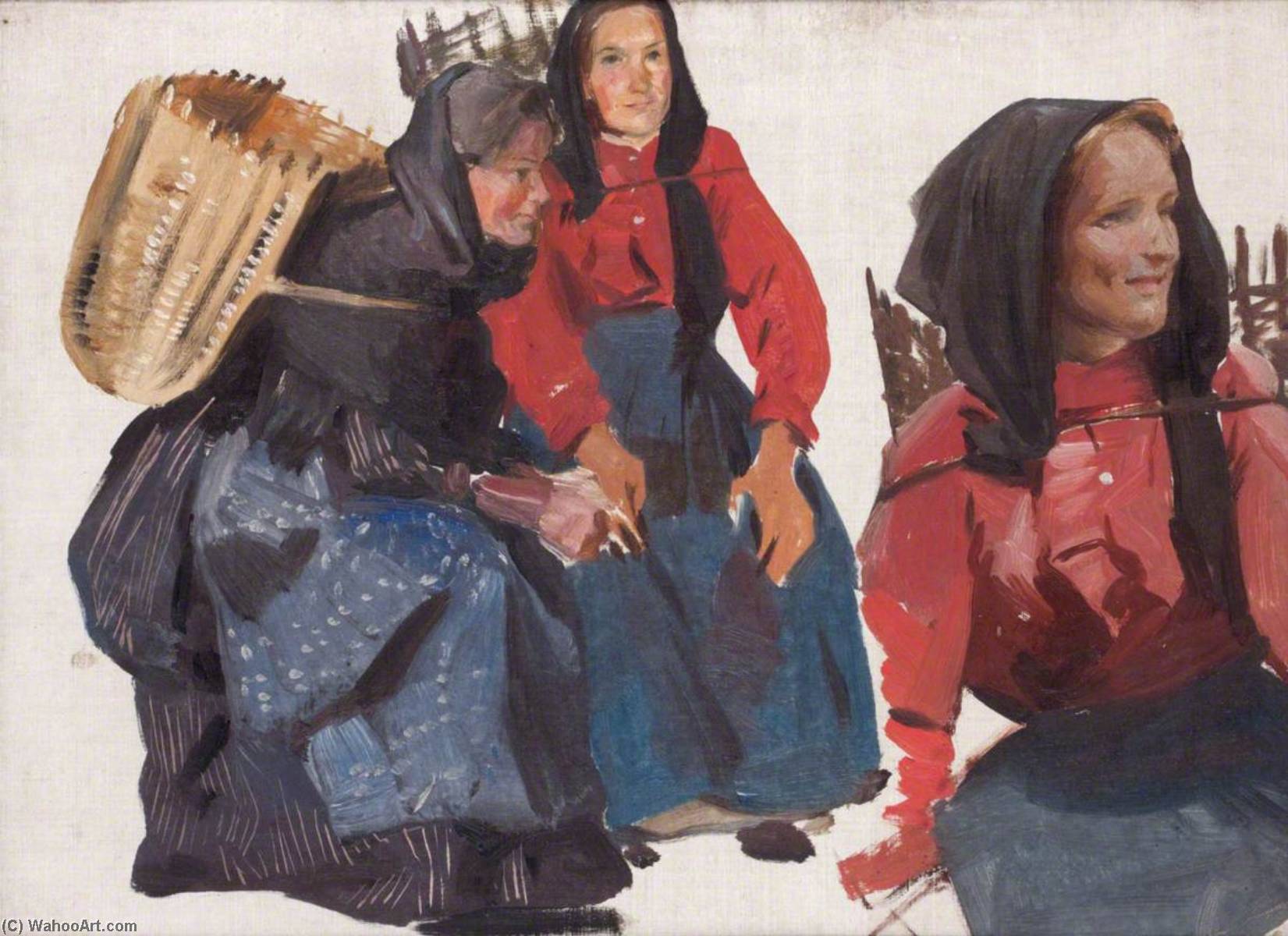 Wikioo.org - The Encyclopedia of Fine Arts - Painting, Artwork by George Murray - Fisherwomen at Portsoy