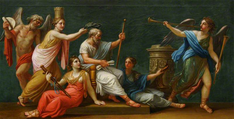 Wikioo.org - The Encyclopedia of Fine Arts - Painting, Artwork by Antonio Zucchi - Homer Crowned as Poet Laureate