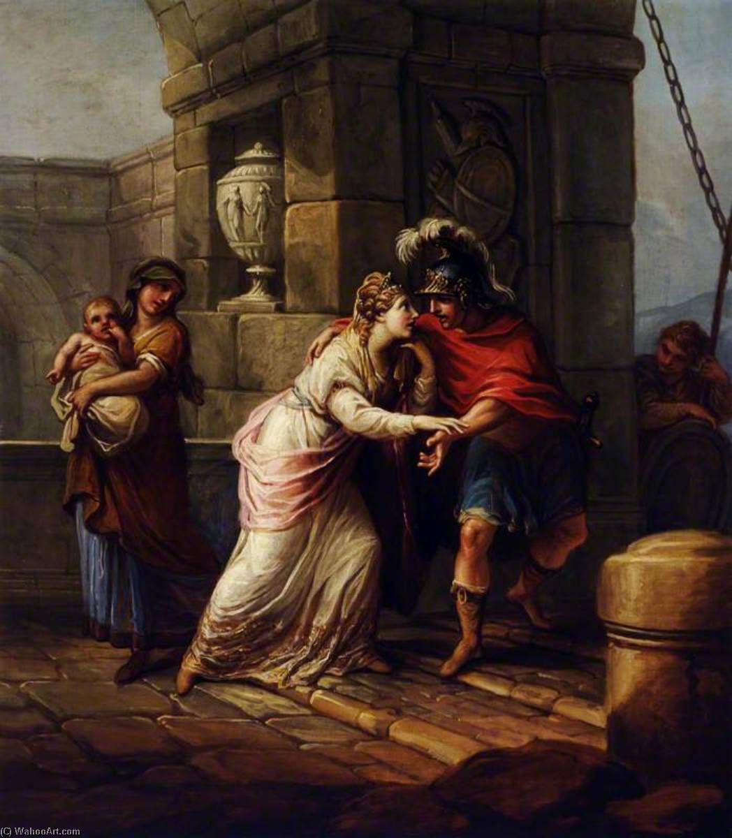 Wikioo.org - The Encyclopedia of Fine Arts - Painting, Artwork by Antonio Zucchi - Hector and Andromache