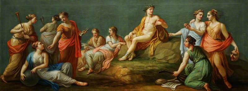 Wikioo.org - The Encyclopedia of Fine Arts - Painting, Artwork by Antonio Zucchi - Apollo and the Muses