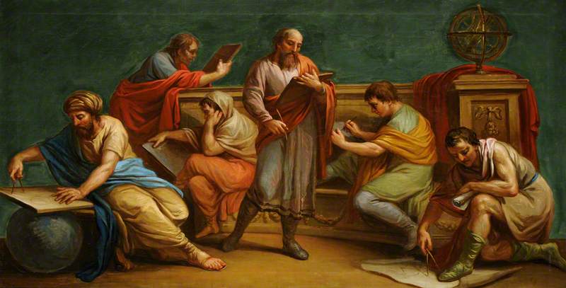 WikiOO.org - Encyclopedia of Fine Arts - Maleri, Artwork Antonio Zucchi - A Greek Philosopher and His Disciples