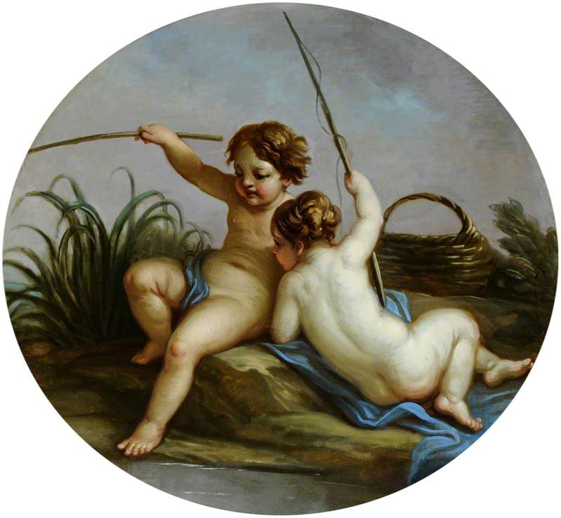 Wikioo.org - The Encyclopedia of Fine Arts - Painting, Artwork by Antonio Zucchi - Putti Fishing
