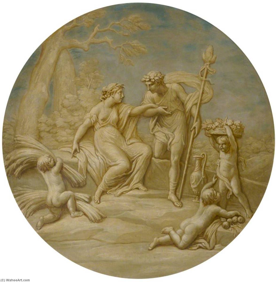 Wikioo.org – L'Enciclopedia delle Belle Arti - Pittura, Opere di Antonio Zucchi - Bacco e ceres