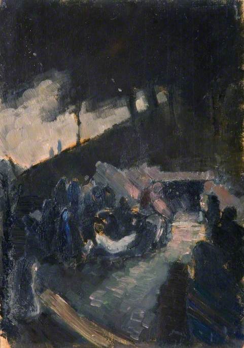 Wikioo.org - The Encyclopedia of Fine Arts - Painting, Artwork by Gertrude Mary Powys - The Burial of Christ in the Tomb (verso)